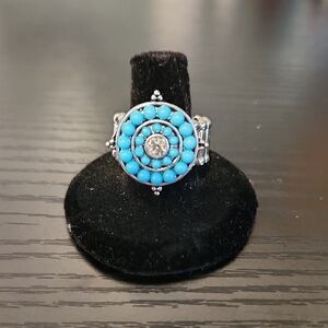 Paparazzi Blue and Silver Sunburst Ring